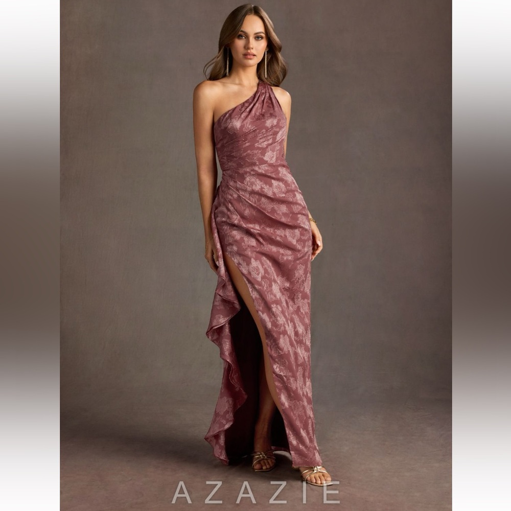 Azazie One-Shoulder Dress in Mauve